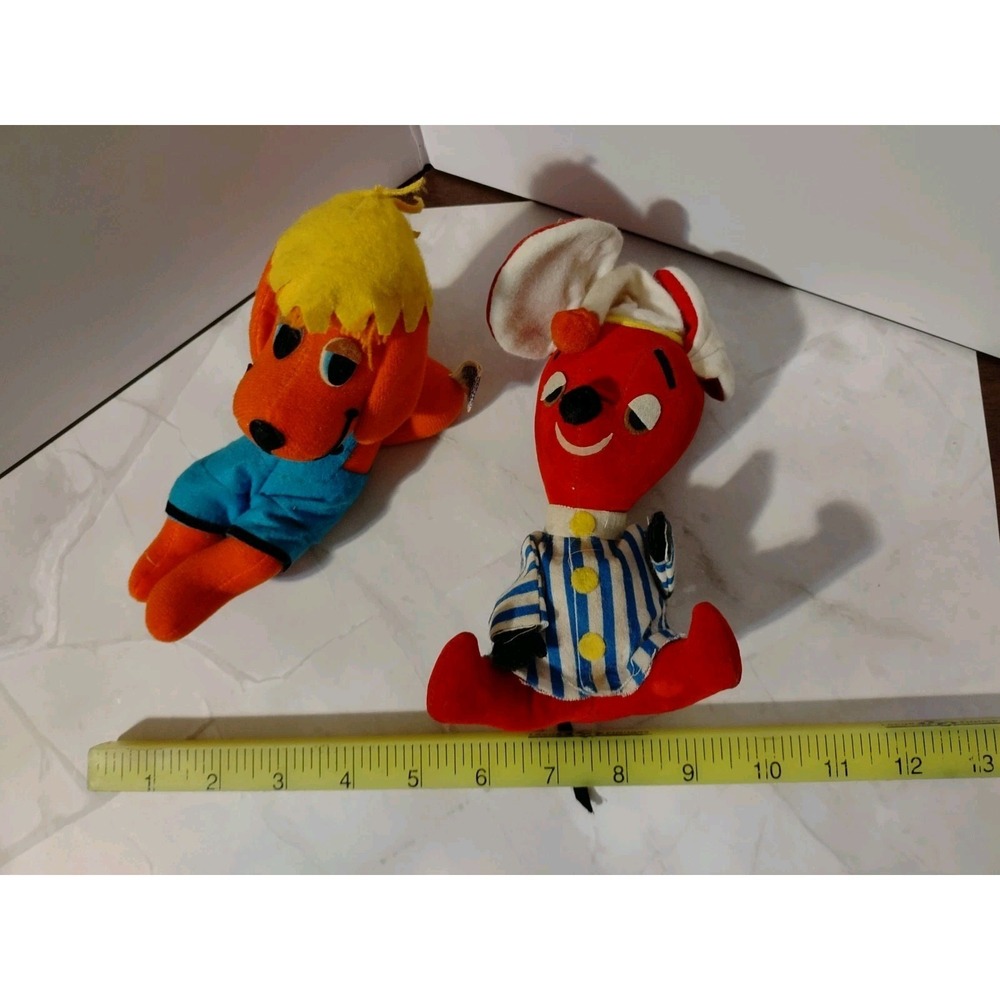 Vintage Dakin Dream Pets Set of 2 Sleepy  Mouse & Lazy Hound Plush Stuffed A2HG